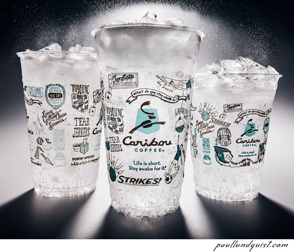 Package design of Caribou Iced beverage cup by Jamie Tuttle